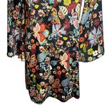 Cousin Earl Floral Long Sleeve Dress Keyhole Front Flowy Bell Sleeve Small R7109 Black Photo 12