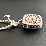 EAS Sterling Silver & 14kt Yellow Gold Cushion Cut Green Amethyst Necklace, 18” Photo 5