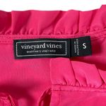 Vineyard Vines  Women's Pink Silk Blend Ruffle Neck Tie Blouse Top Size S Photo 3