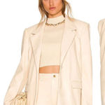 We Wore What Faux Leather Blazer Medium Cream Oversized Quiet Luxury Minimalist Photo 0