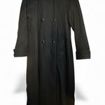 Vintage 90s DONNYBROOK Womens Full Length Wool Hooded Coat Rabbit Fur Trim Hood Black Size undefined Photo 0