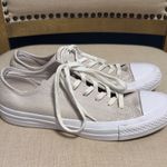Converse Women’s Casual Leather Shimmery Beige Lace Photo 8