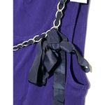 Loft Ann Taylor  Purple Ribbed Cotton Tank Top Chain Lace Accent Bow Women XL NWT Photo 3