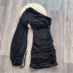 Lucy in the Sky  black ruched‎ one shoulder mini dress Photo 1