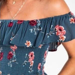 B 0G Collective XXL Green Floral Elastic Crop Top Pink Photo 0