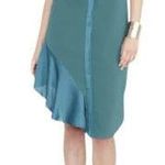 Rachel Roy Emerald Green Flounce-Hem Shirtdress Size MEDIUM Photo 1
