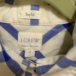 J Crew Boy Fit Plaid Button Down Shirt Cream Blue Size S NEW Windowpane Flannel Photo 4