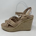 Coach Dottie Tan Wedge Espadrilles Sandals Charms Ankle Strap Women’s Size 11 Photo 3