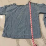 Madewell Convertible Cold Shoulder Chambray Blouse Women's XXS Blue Denim Preppy Photo 8