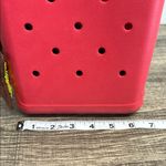 Red Mini Charm Tote with Checkered Crossbody Strap Photo 11