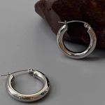 Silver Hoop Earring medium Hoops Earrings Simple Hoop Photo 1