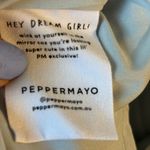 Peppermayo NWT  Ayla Satin Mini Dress Size 8 Arctic Blue Lace Open Back Photo 7