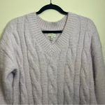 Lucky Brand  Cable Knit Fuzzy Sweater‎ Lavender Size M Photo 1