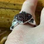 Natural Red Garnet Sterling Silver Claddagh Ring Size 5 Photo 1