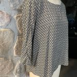 Pink republic  White & Black Geometric Scoop Neck Quarter Length Sleeve Blouse XL Photo 3