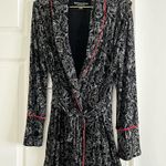 Soft Surroundings Robe Midnight Pink Peony Pink Tassel Size Small Side Pockets Photo 3