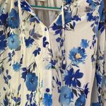 Yumi Kim  Sundown top blouse blue ivory floral Anthropologie tie neck NWT Photo 5