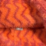 Free People  Beanie Women’s OS Orange Ziggy Fuzzy Hat Chevron Cuffed Skull Cap Photo 1