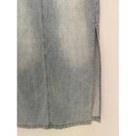 Rebecca Minkoff  Denim Jean Midi Skirt Double Side Slits Rhinestones Crystals 2 Photo 3