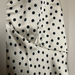 ZARA Polka Dot Satin Slip Maxi Dress Size Medium Cream Black Photo 9