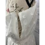 Pink Lily  One Shoulder Dress Women Size M White Side Zip Long Sheer Sleeve Photo 4