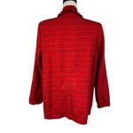 Worthington Large Tweed Blazer Jacket Open-Front Fringe Long Sleeve Lightweight Photo 3