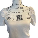 ZARA  White Puff Sleeve Mini Open Back Linen Blend Medium‎ Photo 3