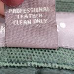 Kenar Green Leather Belted Trench Coat Womens 8 Jacket Liquid Embossed Photo 5