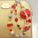 Handmade 🐞Luxury Bag/Phone Chain Charm/Keychain Rhinestone LADYBUG Bling Crystal Beads Photo 0