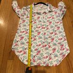 LuLaRoe  | Valentina Floral Button Up Blouse | Roll Tab Sleeves | NWT Medium Photo 7