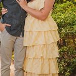 Hazel and Olive Boutique Yellow Plaid Tiered Midi Dress Photo 3