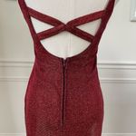 City Triangles Red Glitter Metallic Cocktail Dress Strappy Back 3 Photo 5