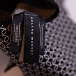 Roland Mouret Black White Geometrical Print Pattern Cowl Neck Stretch Sweater M Photo 2