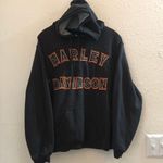 Port Authority Custom One of a kind Harley Davidson black orange baggy fit hoodie sweatshirt long sleeve biker motorcycle Photo 7