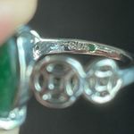 Oval green jade stone ring size 5.5 Photo 8
