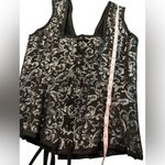 Steel boned Corset Queens sz 30 lace up side zip Black Silver Brocade slimming Photo 12