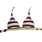 PINK - Victoria's Secret Victoria's Secret‎ White Brown Halter Push Up Bikini Swim Bra Top sz Small Photo 2