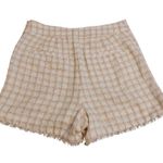Ann Taylor Size 8 Tweed Shorts Pink White Square Zipper Side Pockets Pastel Photo 1