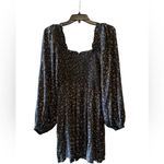 Ganni  Floral Print Smocked Mini Dress Long Sleeve Balloon Puff Sleeve Size US 6 Photo 6