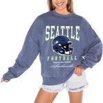 NFL Seattle Seahawks Game Couture Blue Oversized Sweatshirt Size Small Photo 0