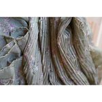 Floral Print Pleated Ruffle Midi Prairie Dress Green Size XS S Photo 4