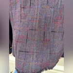 Sag Harbor  Blazer Purple Frindged Novelty Tweed Jacket Blazer Photo 4