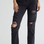 PacSun  High Rise Straight Leg Distressed Ripped Faded Black Jeans Grunge Size 26 Photo 0