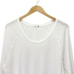 Sundry White Thermal Long Sleeve Top Size 3 (Large) Made in USA Cotton Rib Knit Photo 2