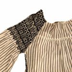 Free People  Lola Embroidered Mini Dress Stripe Low Back Tiered Cotton Large Photo 7