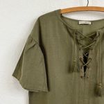 Ulla Johnson Marcelle Olive Cotton Twill Tunic Ruffle Dress 2 Photo 4
