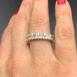Princess Cut Cubic Zirconia Eternity Band Ring Size 5.5 Sterling Silver Photo 2