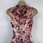 Mi ami Soft Grunge Velvet Mini Skater Dress Womens XS Pink Romantic Floral Photo 3