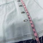 LIONESS Denim Mini Dress Strapless Button Front Light Wash Women's M Photo 6