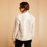 Free People  Snake Trucker Jacket in Ivory Photo 4